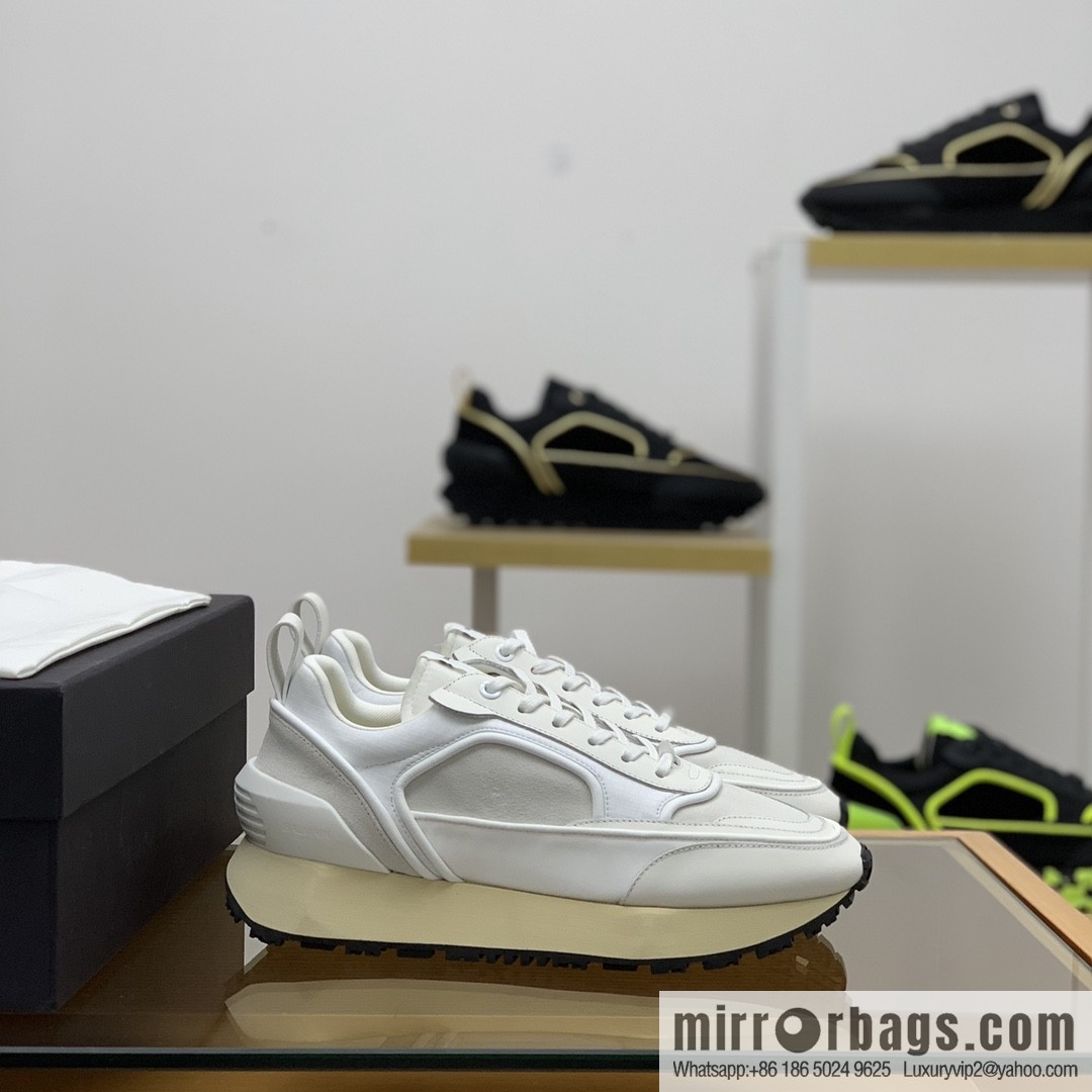 BALMA Balmain, made of calfskin polyester waterproof fabric, turned fur material, men's mecha style Casual Shoes