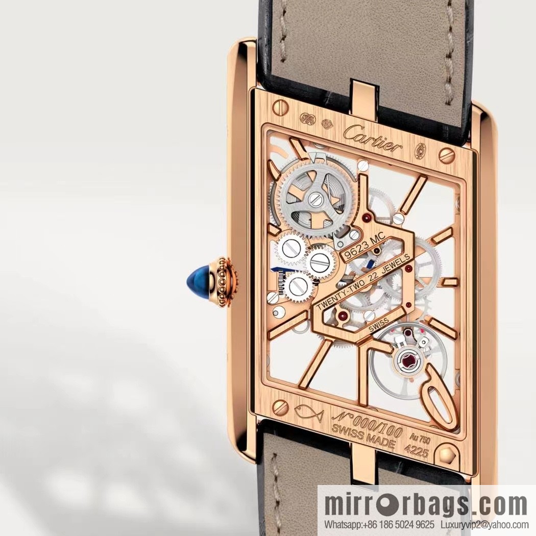 Cartier CARTIER tank hollow series HPI01370 X43 size 47 * 36 thick 7.82mm equipped with quartz movement watch imported from Switzerland