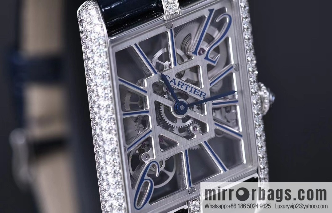 Cartier CARTIER tank hollow series HPI01370 X43 size 47 * 36 thick 7.82mm equipped with quartz movement watch imported from Switzerland