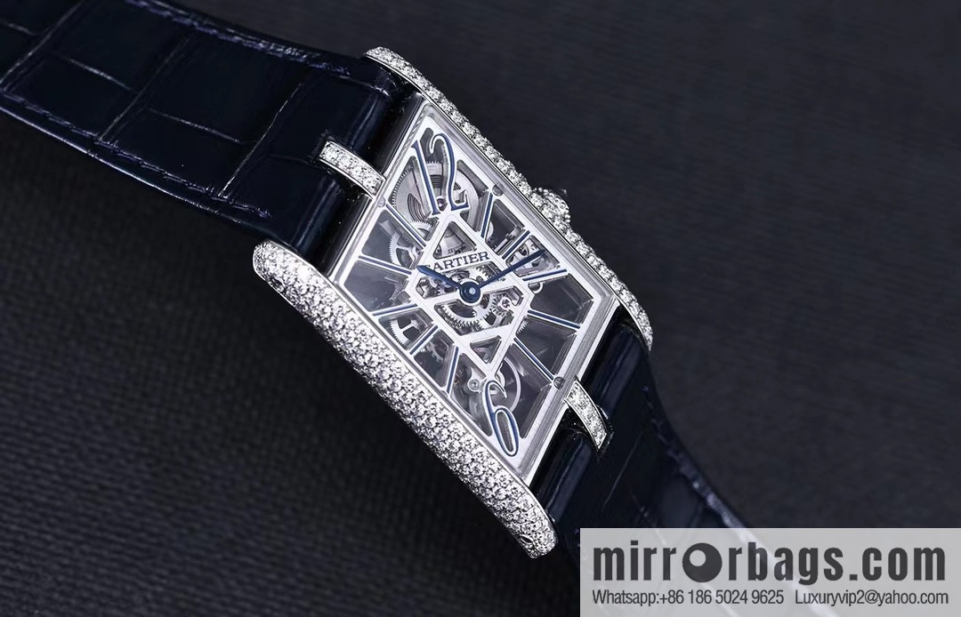 Cartier CARTIER tank hollow series HPI01370 X43 size 47 * 36 thick 7.82mm equipped with quartz movement watch imported from Switzerland