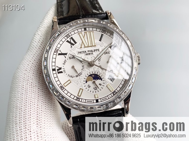 Patek Philippe Complex Series Six-Pin Men's Watch Original Imported 9100 Weeks and Months Moon Phase Kinetic Energy Function Movement Mechanical Watch