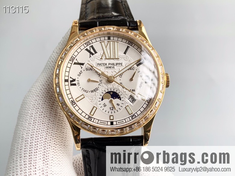 Patek Philippe Complex Series Six-Pin Men's Watch Original Imported 9100 Weeks and Months Moon Phase Kinetic Energy Function Movement Mechanical Watch