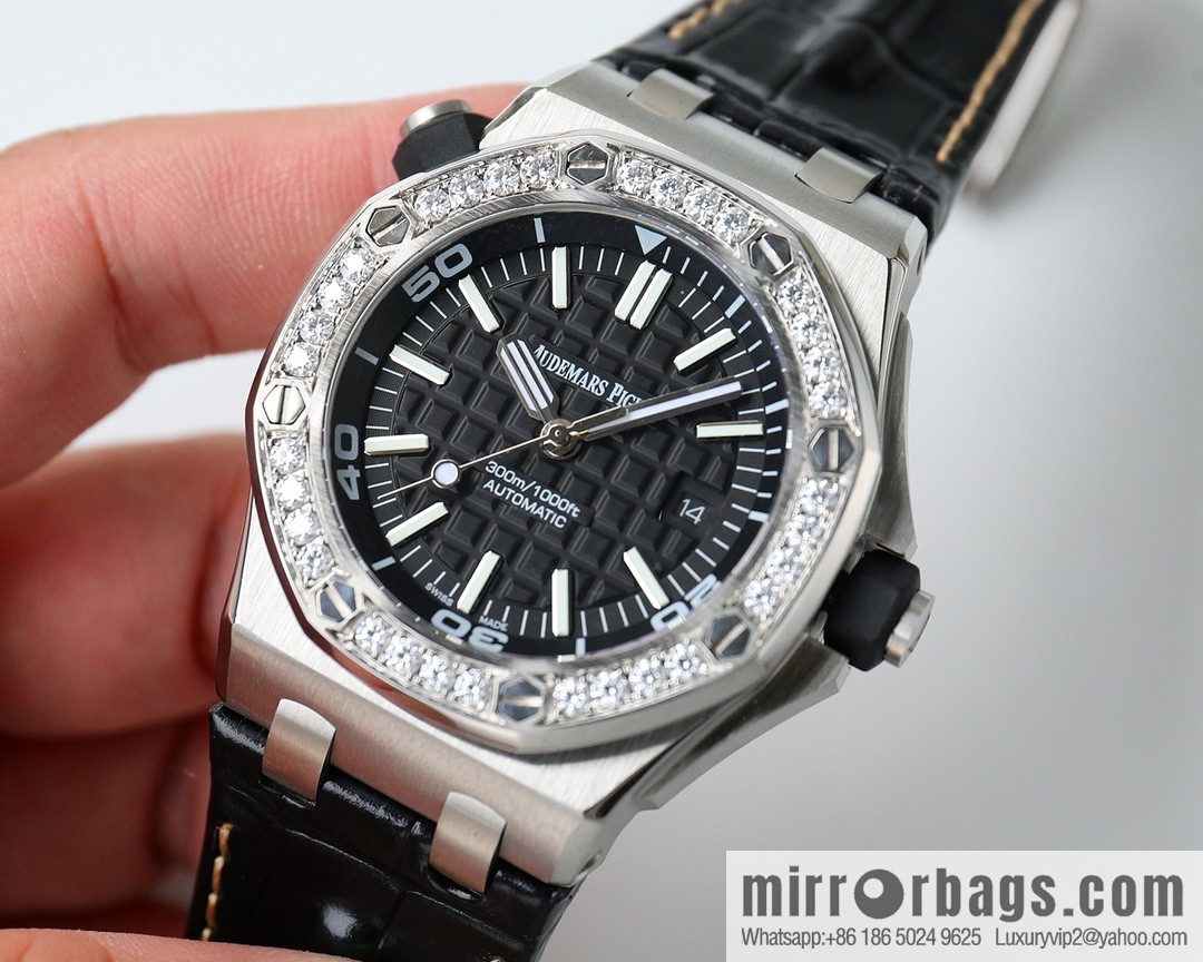 Audemars Piguet, Royal Oak 15710 👺 imported 3120 mechanical movement watch with mozzarella diamond ring