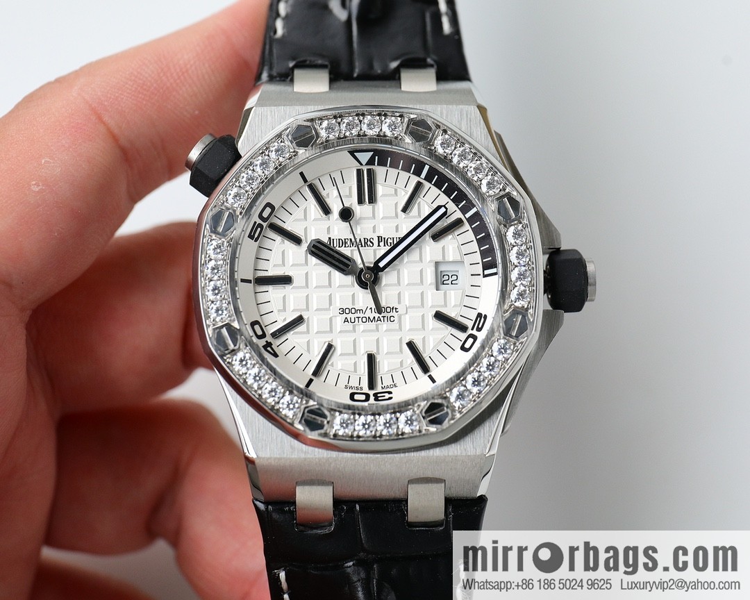Audemars Piguet, Royal Oak 15710 👺 imported 3120 mechanical movement watch with mozzarella diamond ring