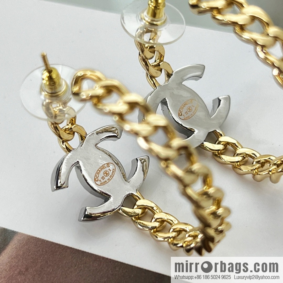 New ☑️ CHANEL Chanel double c full diamond stud earrings