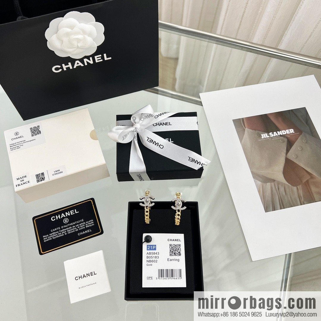 New ☑️ CHANEL Chanel double c full diamond stud earrings