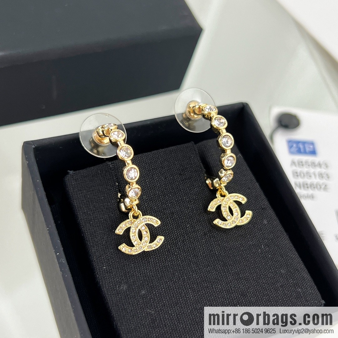 New ☑️ CHANEL Chanel c2 double c full diamond stud earrings