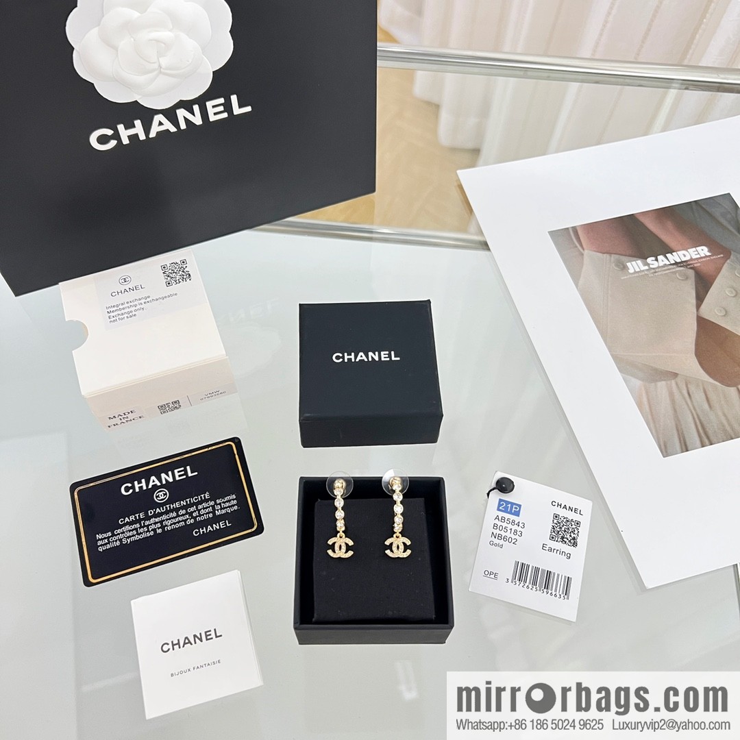 New ☑️ CHANEL Chanel c2 double c full diamond stud earrings