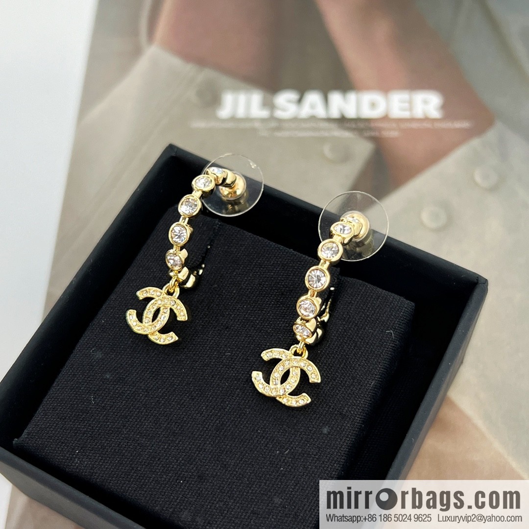 New ☑️ CHANEL Chanel c2 double c full diamond stud earrings