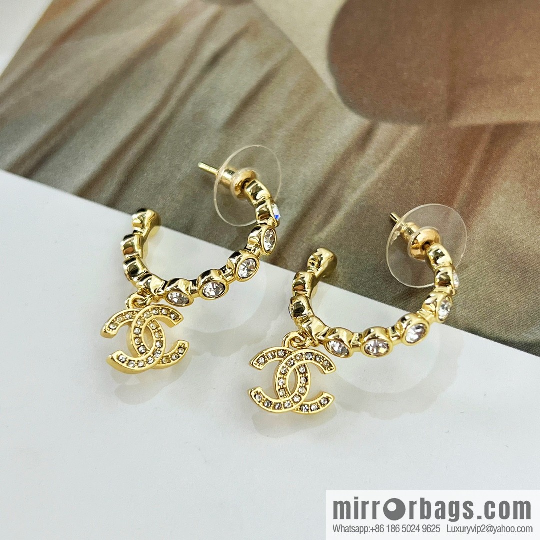 New ☑️ CHANEL Chanel c2 double c full diamond stud earrings