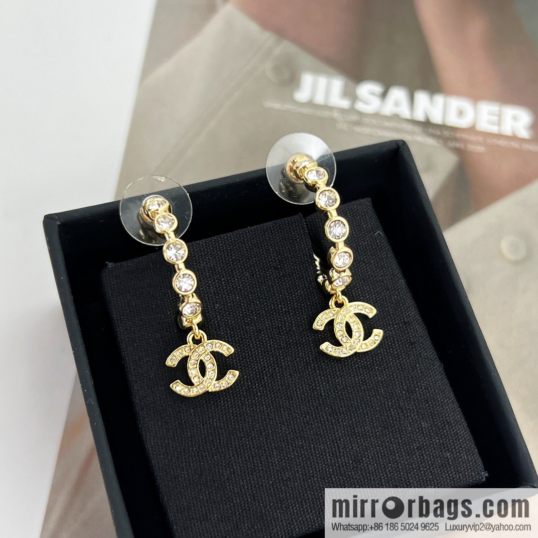New ☑️ CHANEL Chanel c2 double c full diamond stud earrings