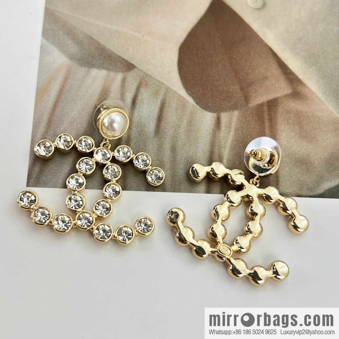 New ☑️ CHANEL Chanel c2 double c full diamond stud earrings