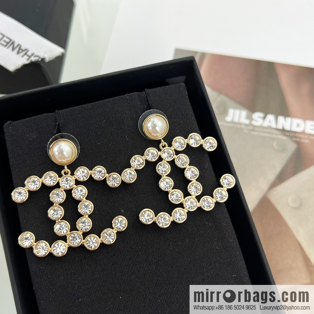 New ☑️ CHANEL Chanel c2 double c full diamond stud earrings