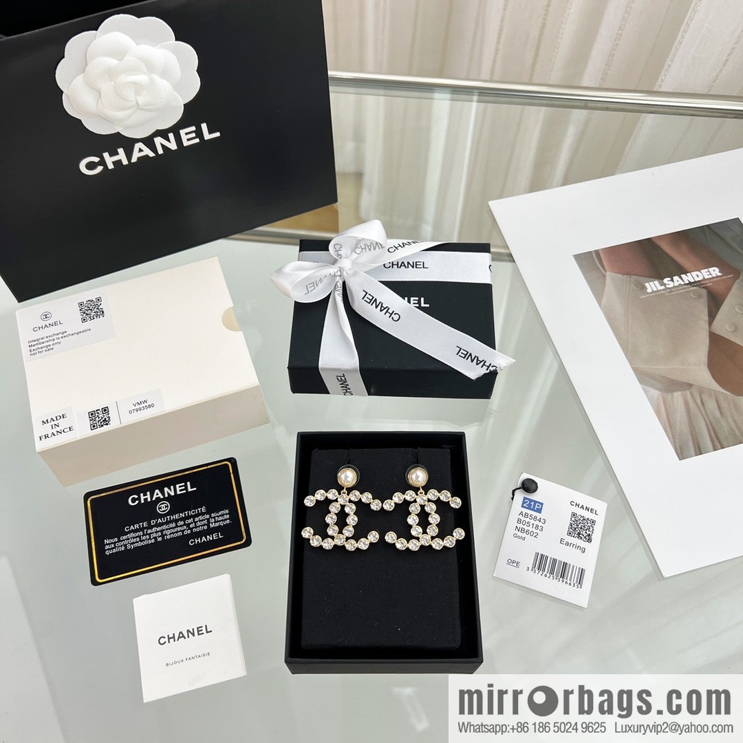 New ☑️ CHANEL Chanel c2 double c full diamond stud earrings