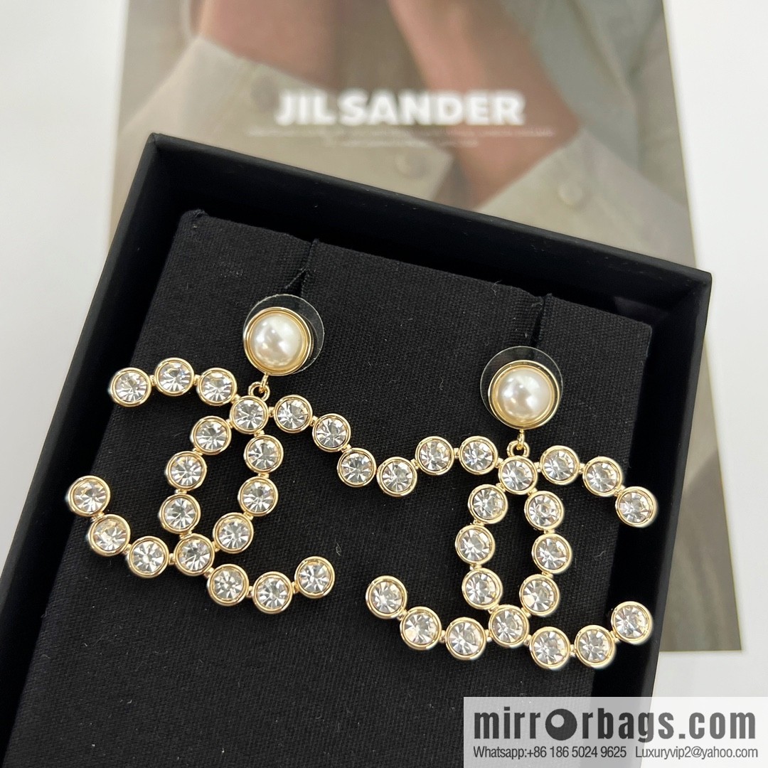 New ☑️ CHANEL Chanel c2 double c full diamond stud earrings