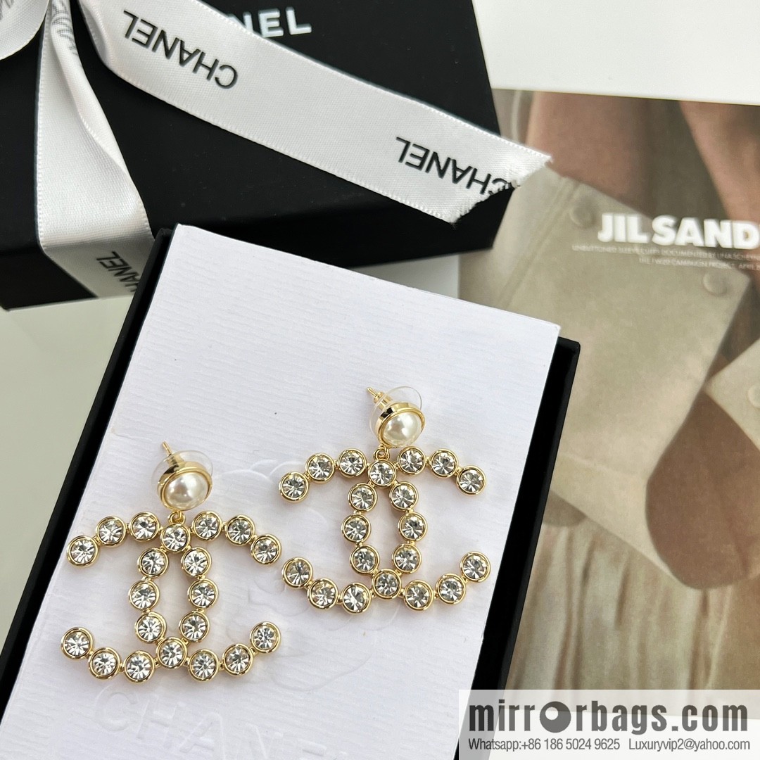 New ☑️ CHANEL Chanel c2 double c full diamond stud earrings