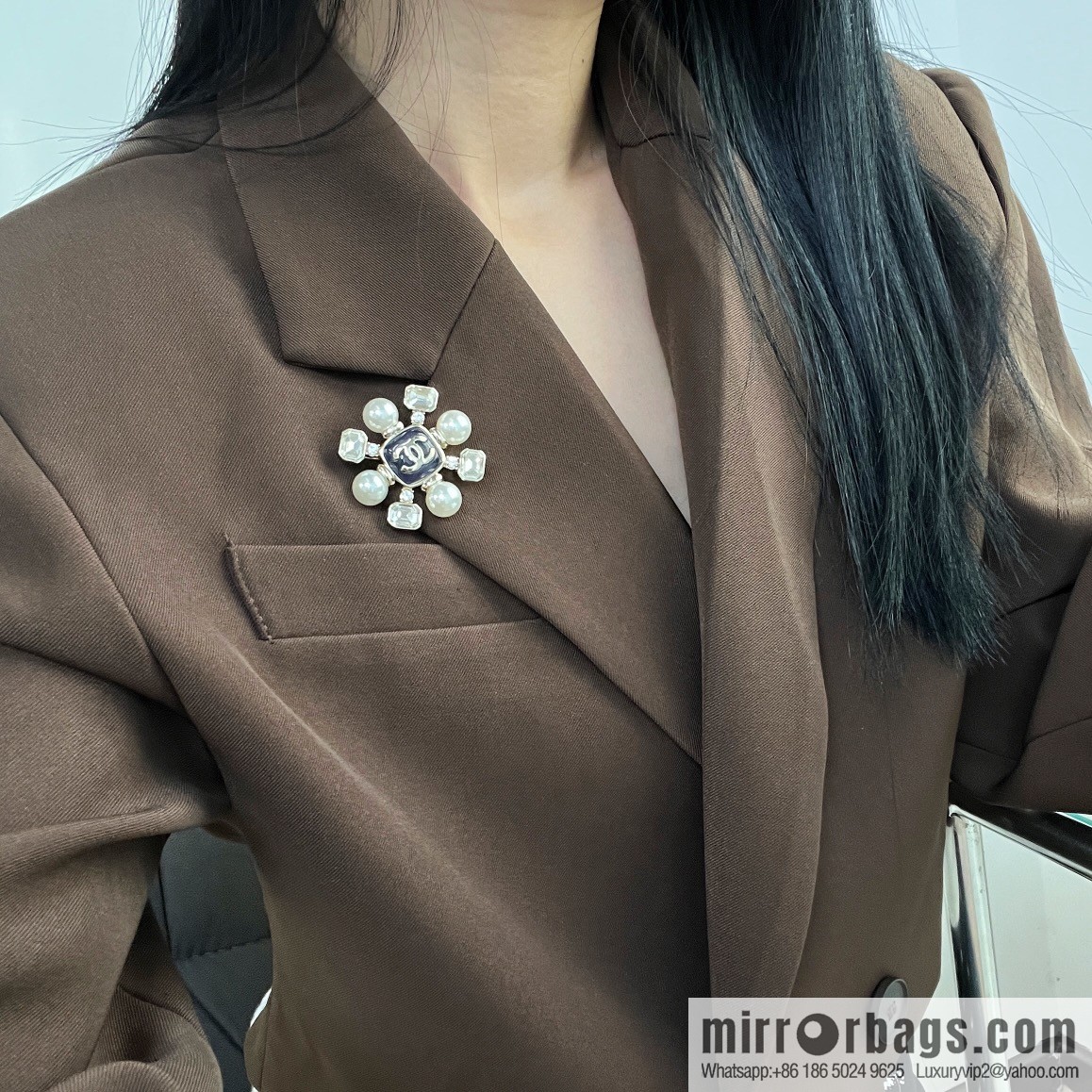 New ☑️ Chanel double c snowflake pearl brooch