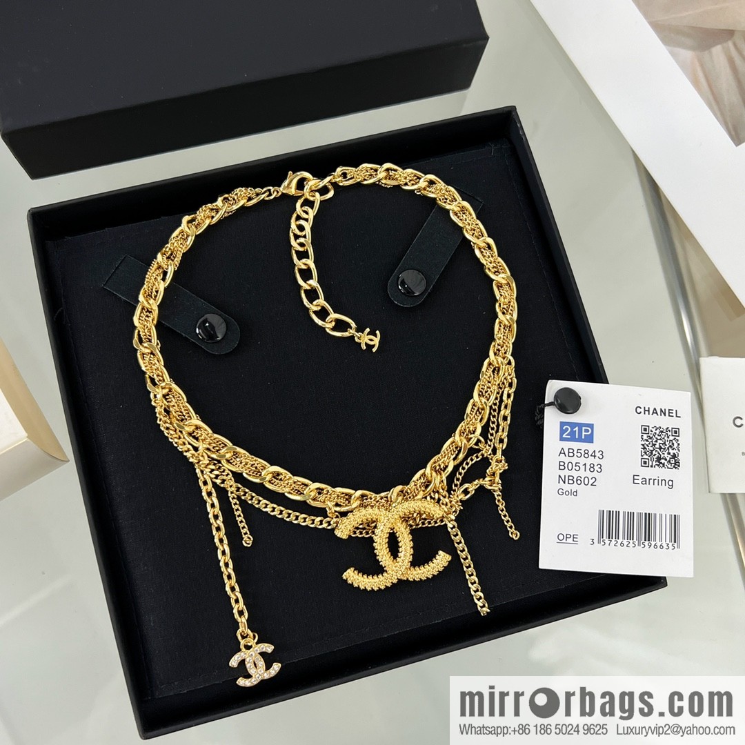 New ☑️ CHANEL Chanel double c fringe necklace