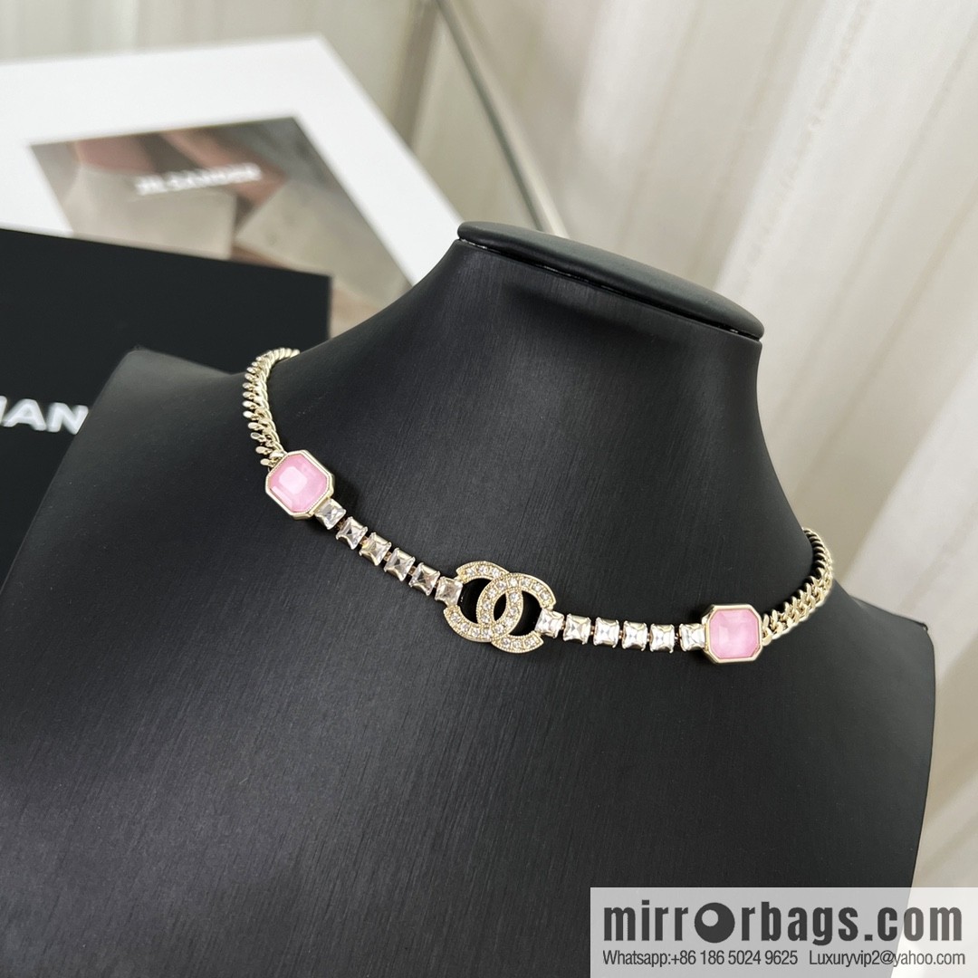 New ☑️ CHANEL Chanel double c pink diamond necklace