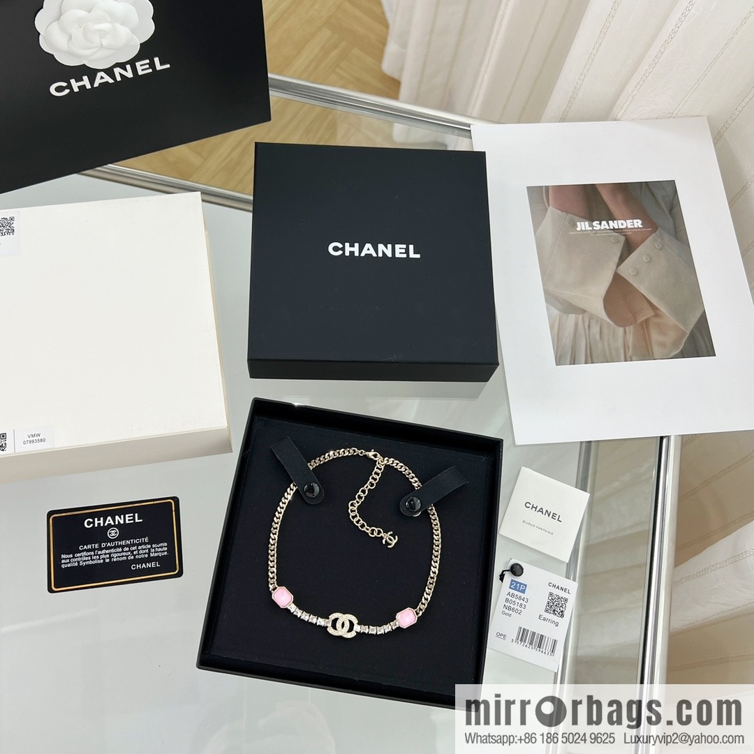New ☑️ CHANEL Chanel double c pink diamond necklace