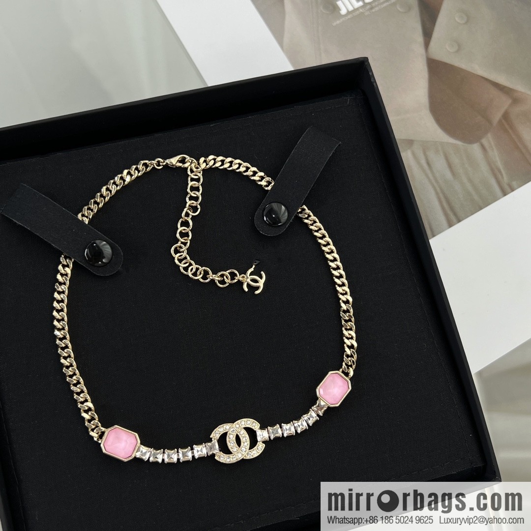 New ☑️ CHANEL Chanel double c pink diamond necklace