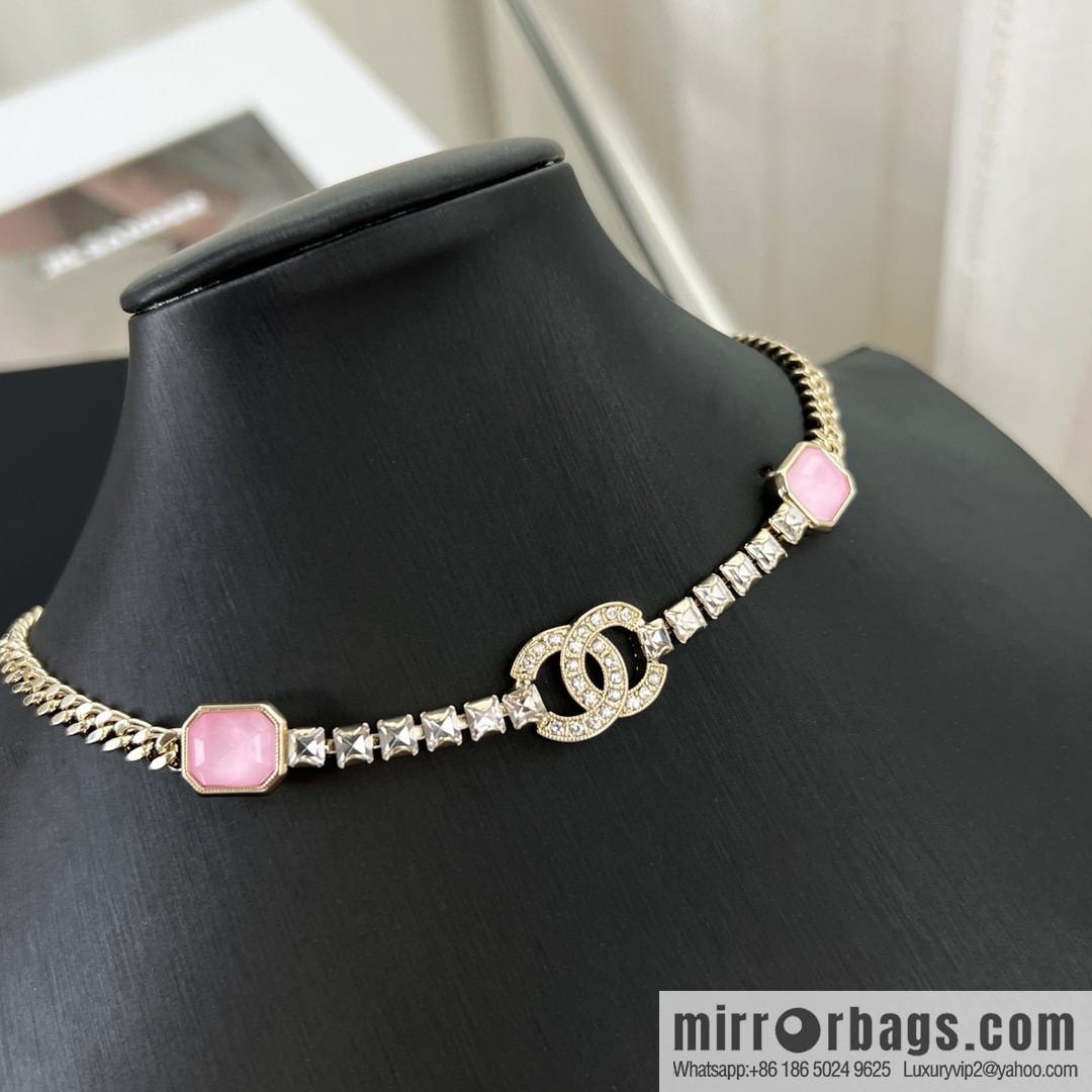 New ☑️ CHANEL Chanel double c pink diamond necklace