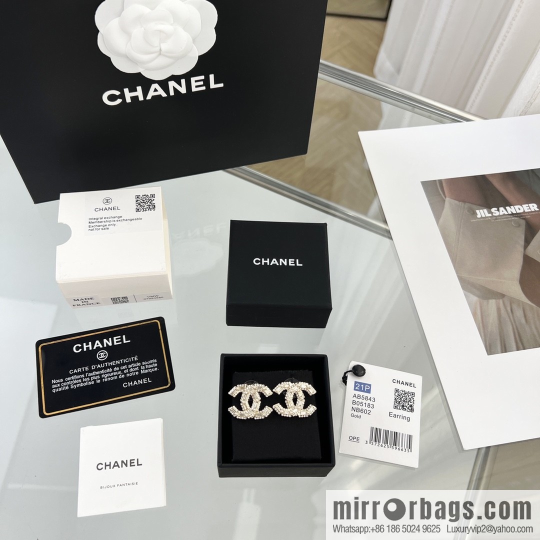 New ☑️ CHANEL Chanel c1 double c full diamond stud earrings