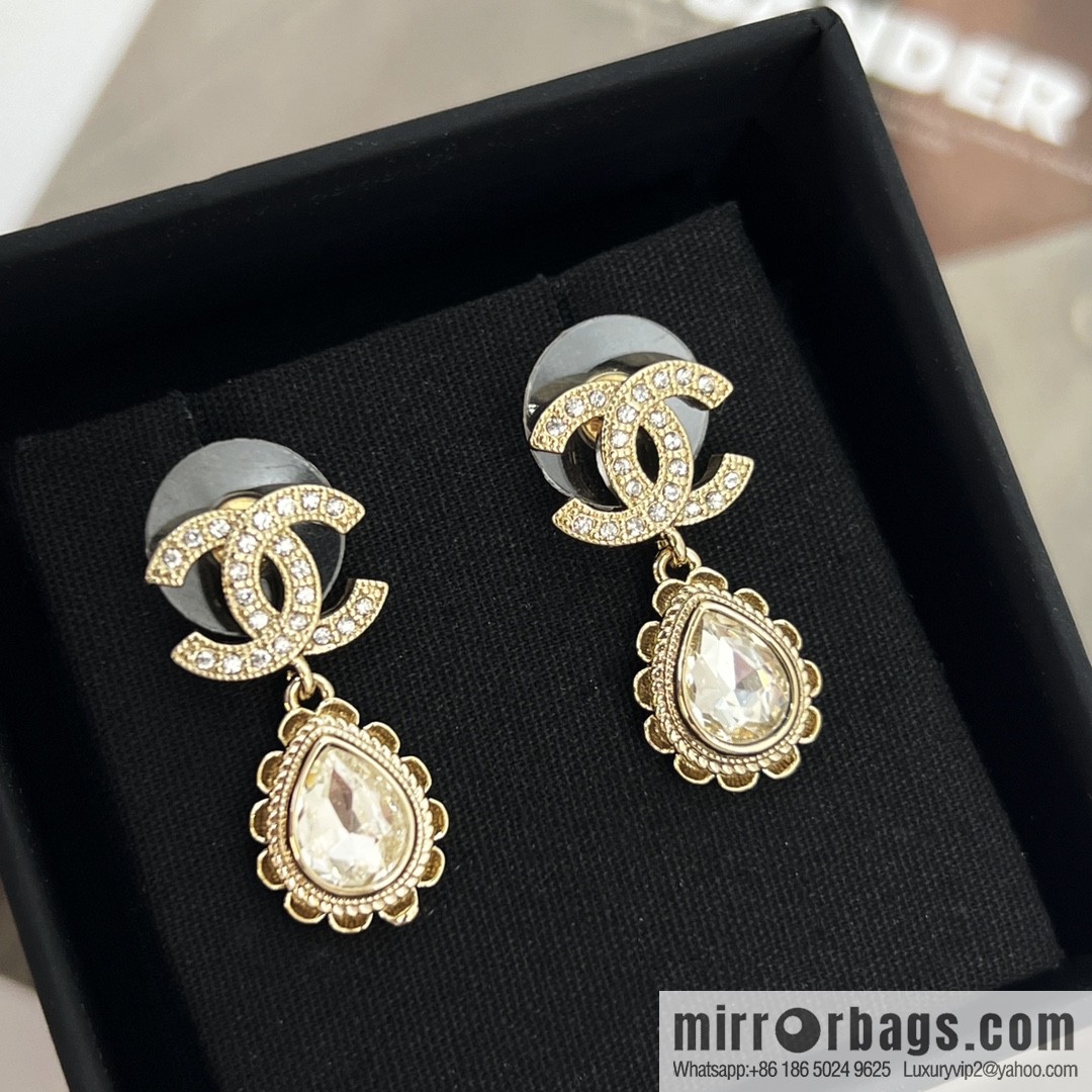 New ☑️ CHANEL Chanel double c water drop stud earrings