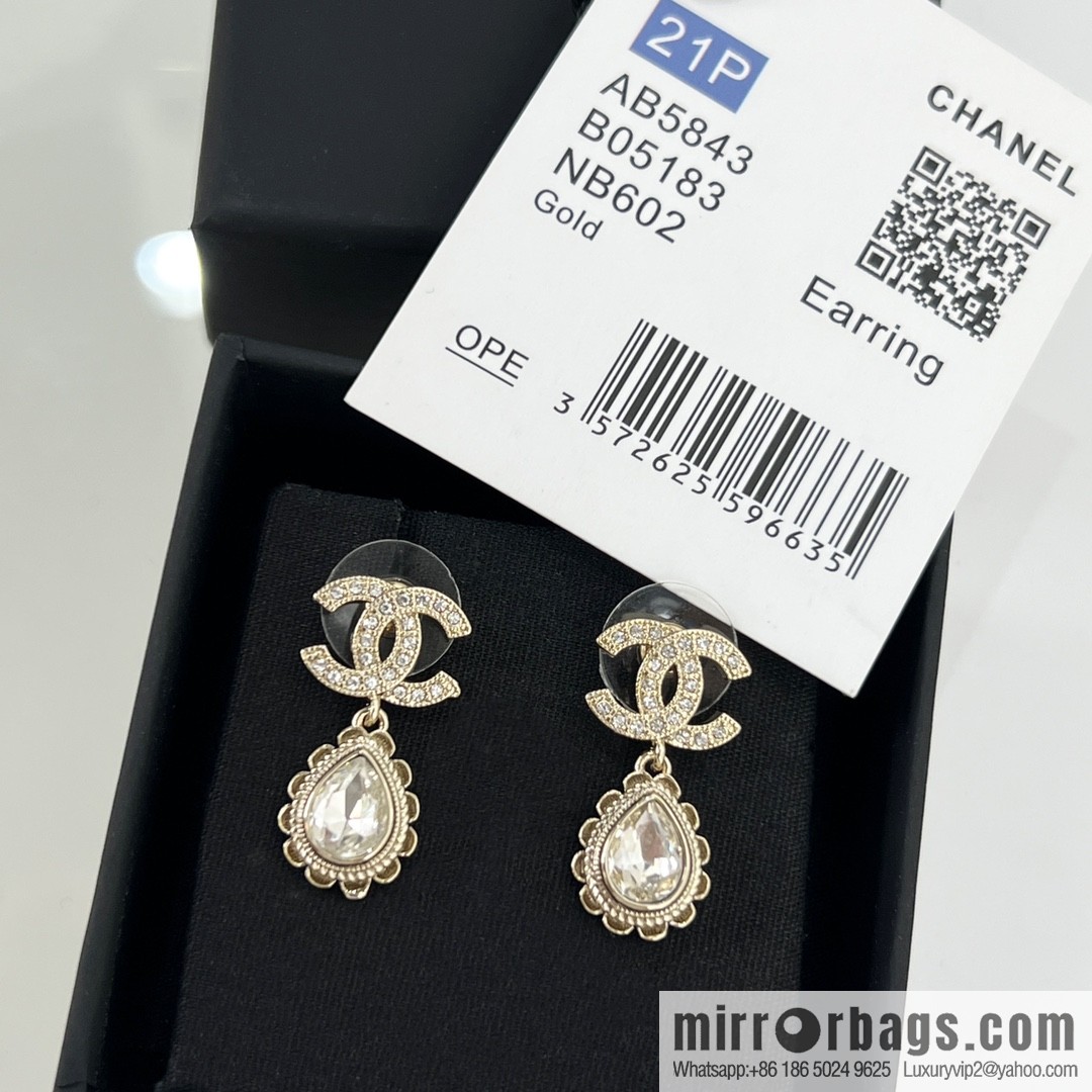 New ☑️ CHANEL Chanel double c water drop stud earrings