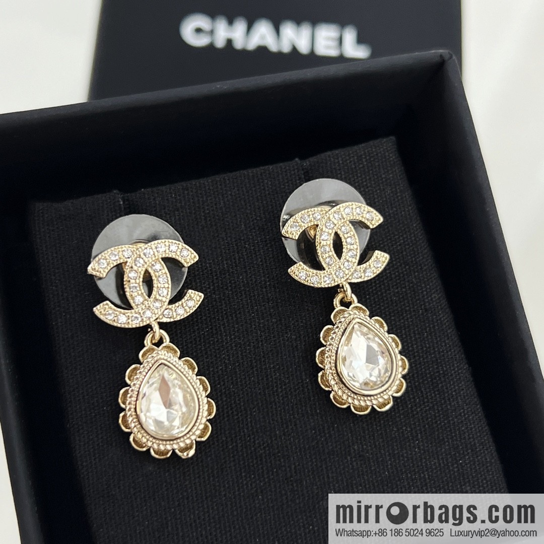 New ☑️ CHANEL Chanel double c water drop stud earrings