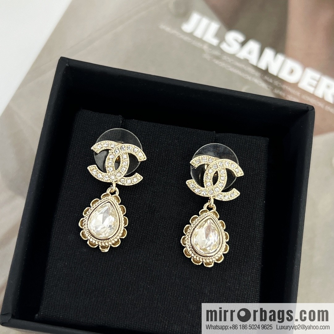 New ☑️ CHANEL Chanel double c water drop stud earrings