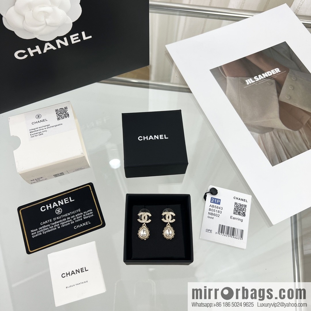New ☑️ CHANEL Chanel double c water drop stud earrings