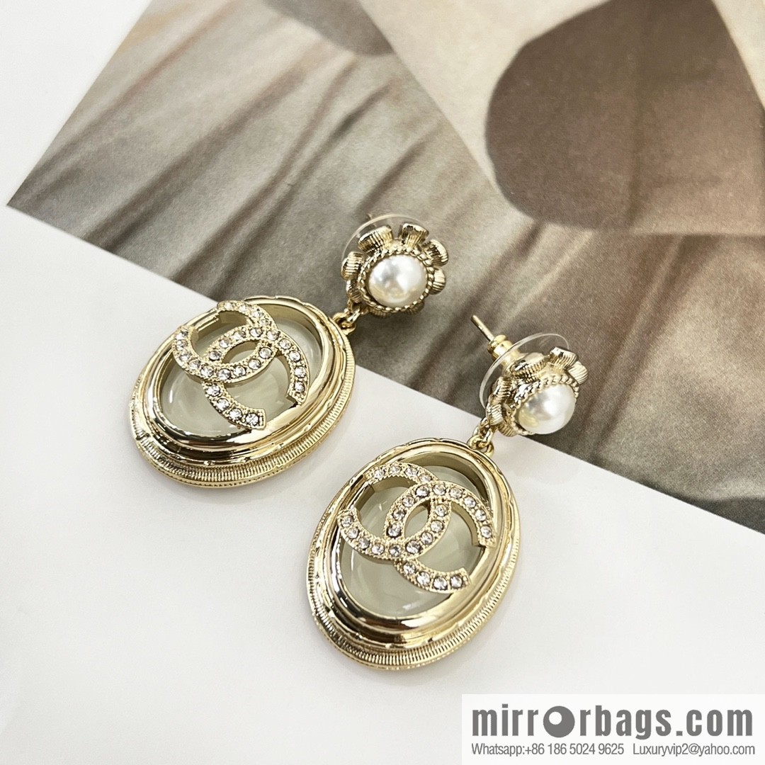 New ☑️ CHANEL Chanel double c black water drop stud earrings