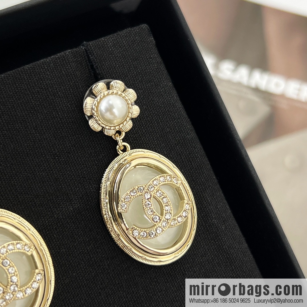 New ☑️ CHANEL Chanel double c black water drop stud earrings