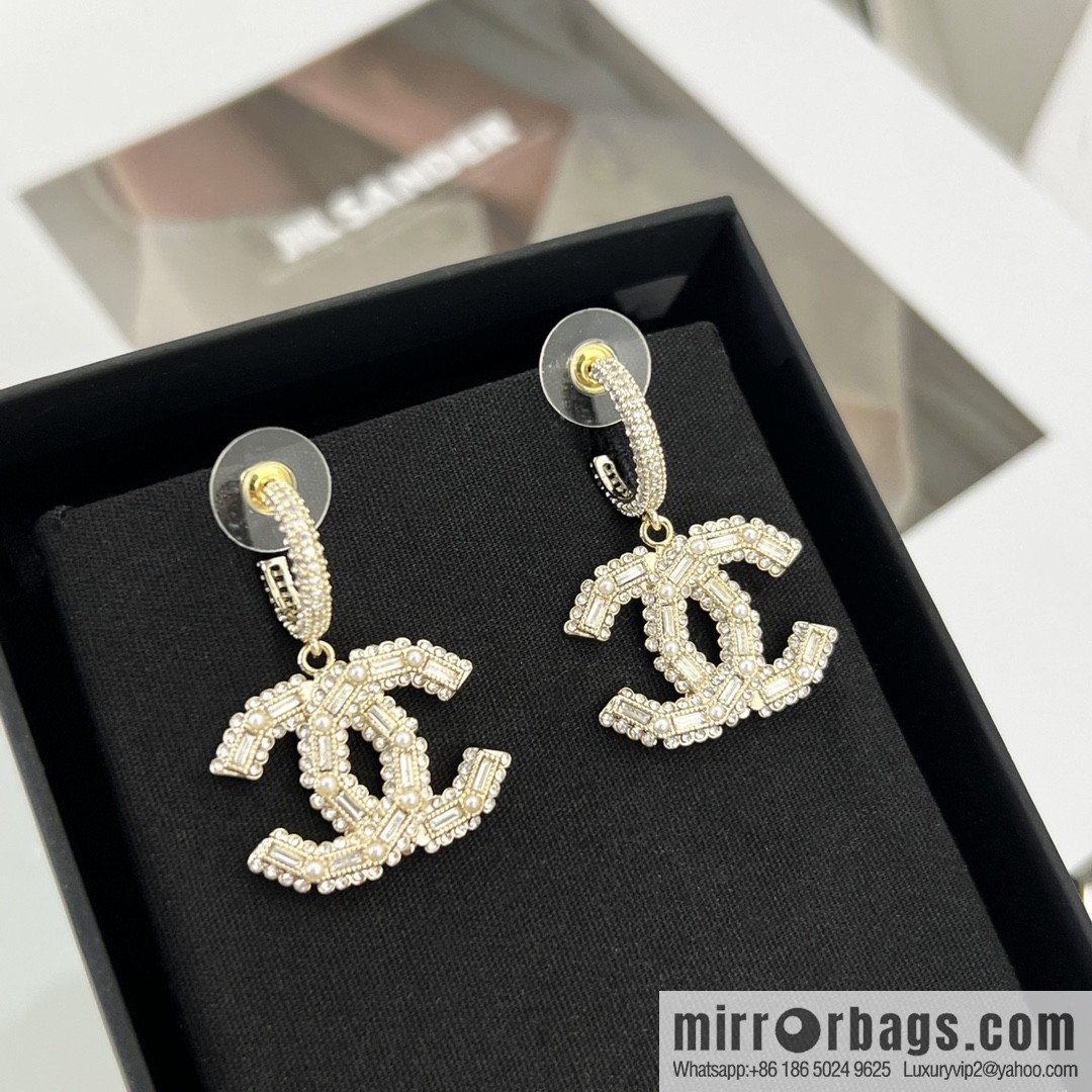 New ☑️ CHANEL Chanel c2 double c full diamond stud earrings