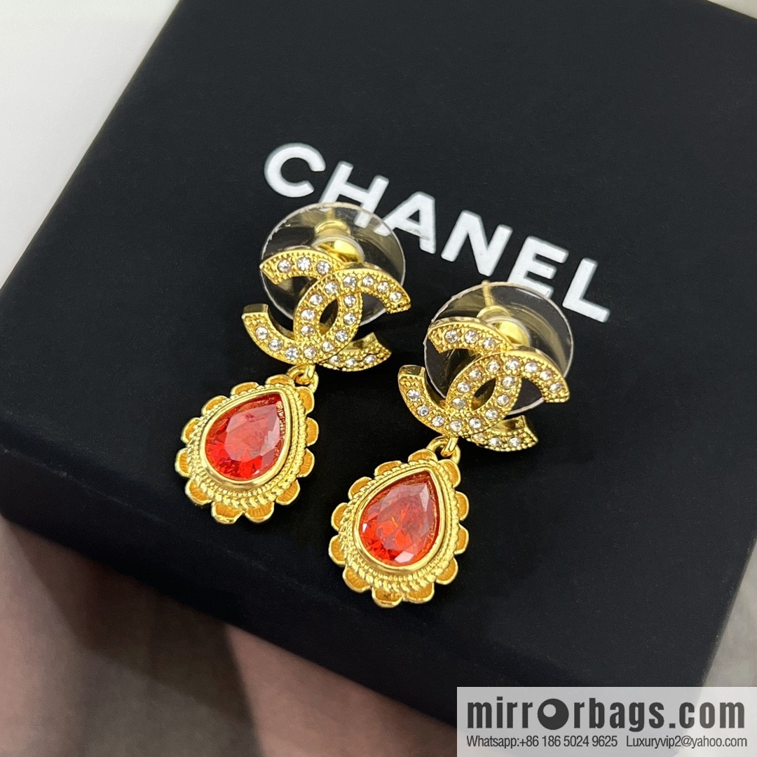 New ☑️ CHANEL Chanel double c water drop stud earrings