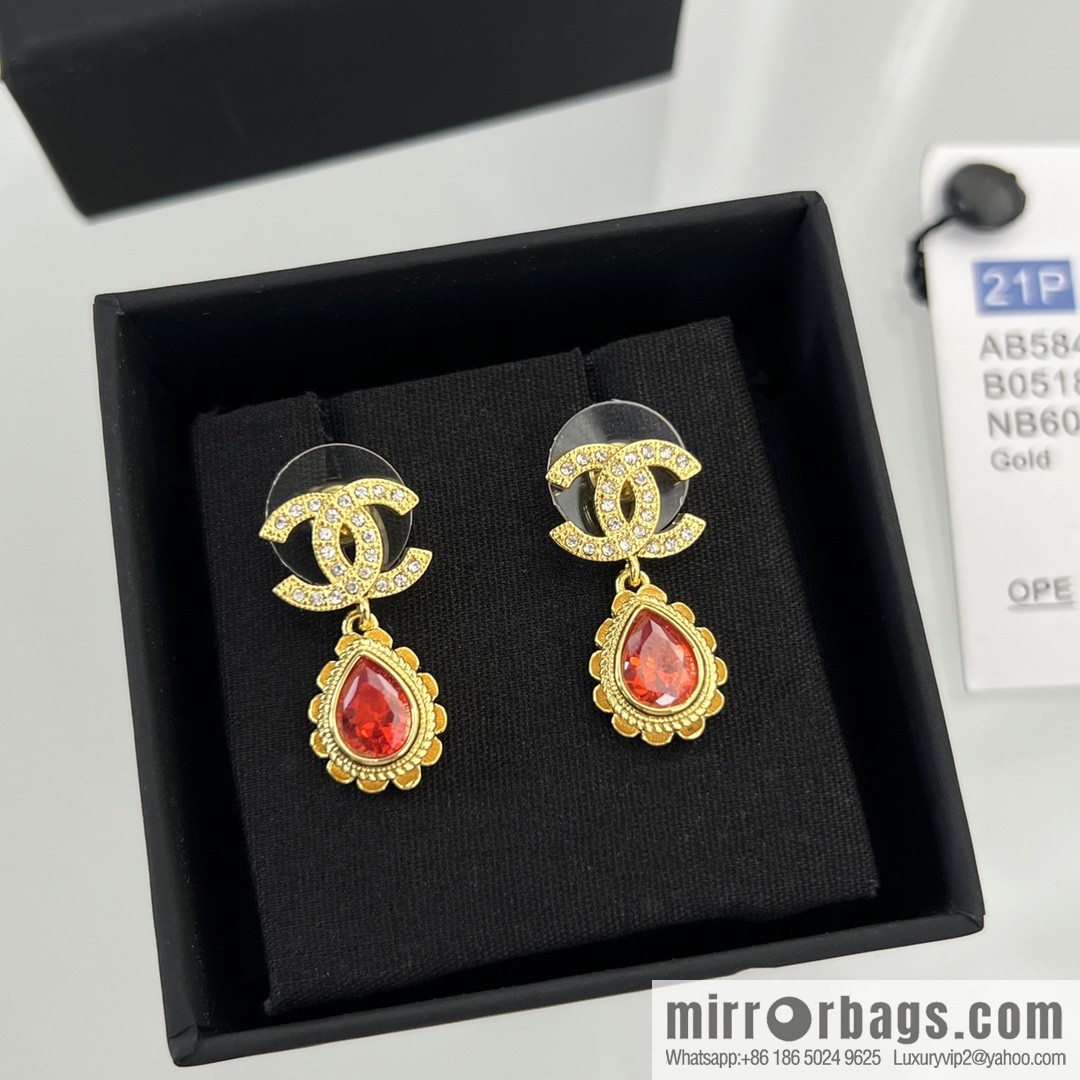 New ☑️ CHANEL Chanel double c water drop stud earrings