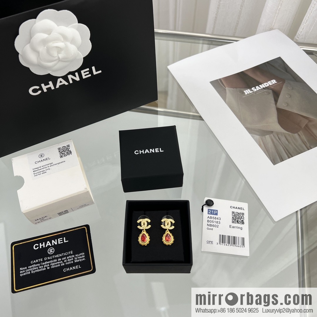 New ☑️ CHANEL Chanel double c water drop stud earrings