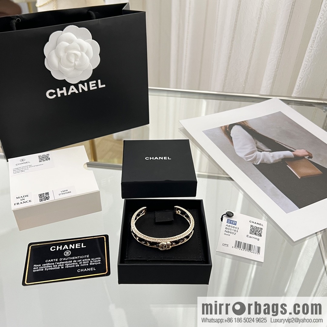 New ☑️ CHANEL Chanel double c black leather rope open bracelet