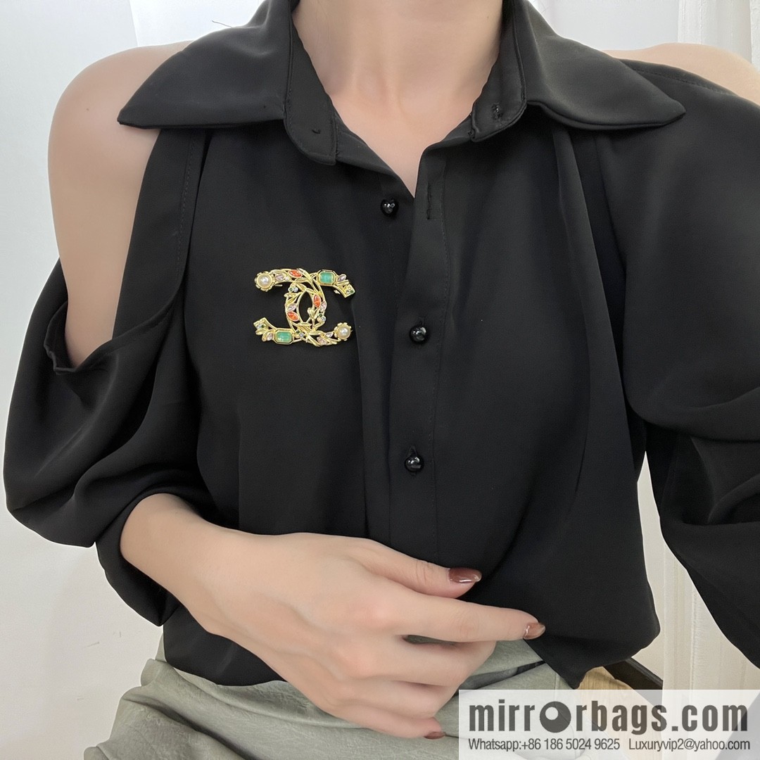 New ☑️ CHANEL Chanel double c wheat ear pearl brooch