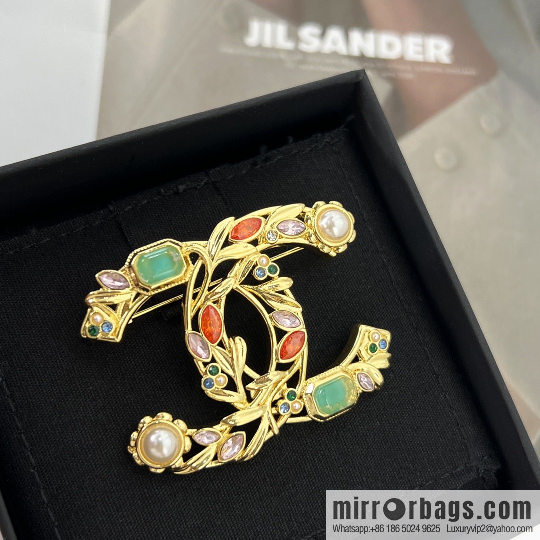 New ☑️ CHANEL Chanel double c wheat ear pearl brooch