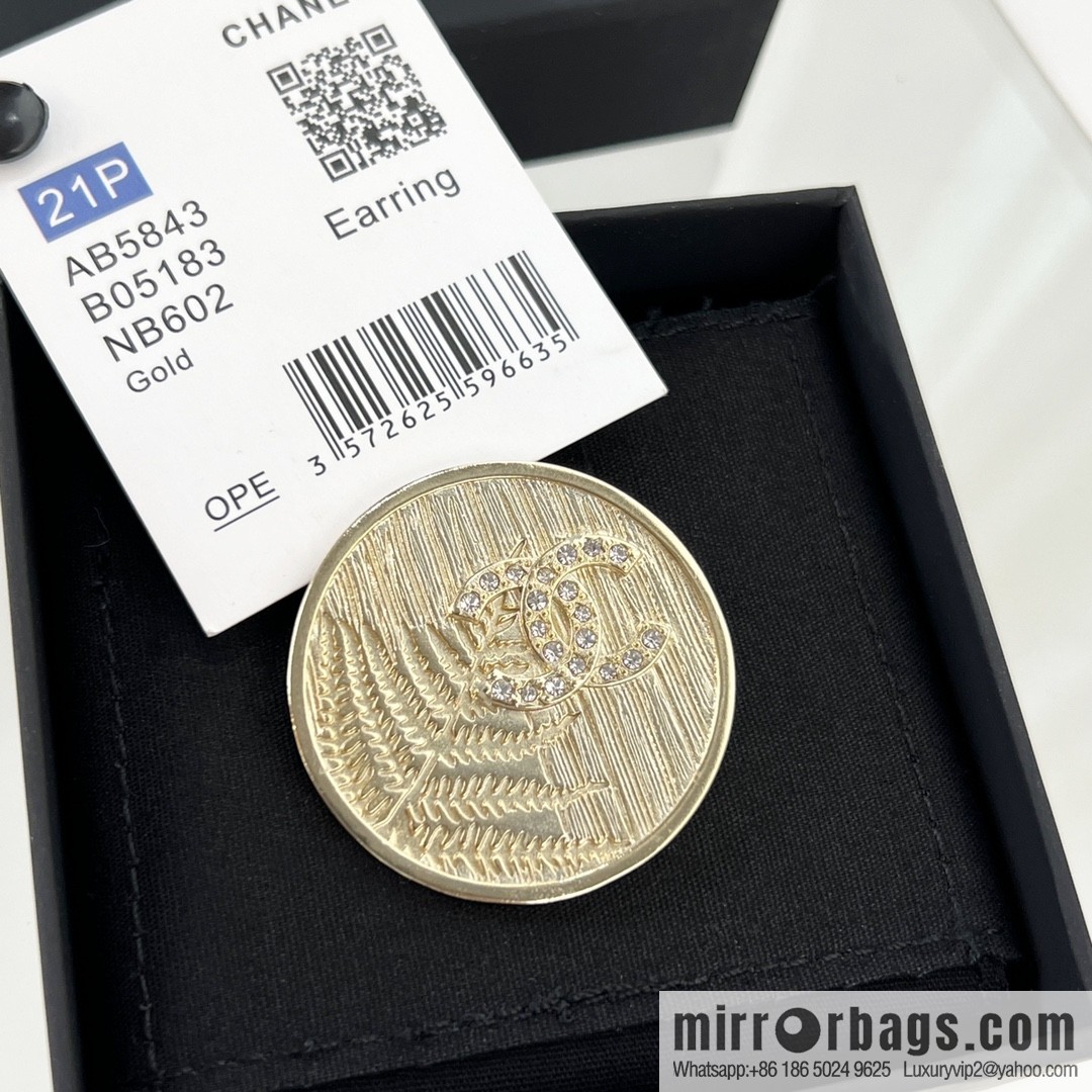 New ☑️ CHANEL Chanel double c gold round wheat ear brooch