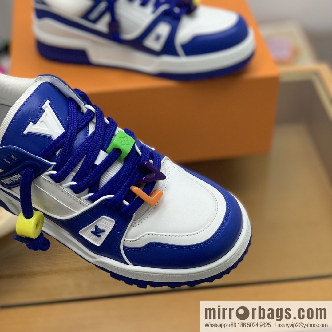LV/Louis Vuitton features exclusive custom top calfskin donkey trainer His & Hers sports running shoes