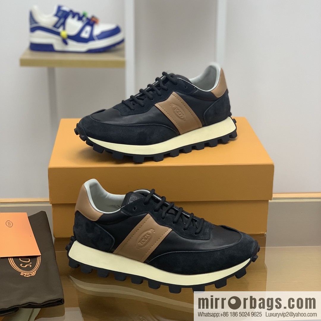 TODS todd leather (fabric) made of nylon cloth new men's 25K sneakers