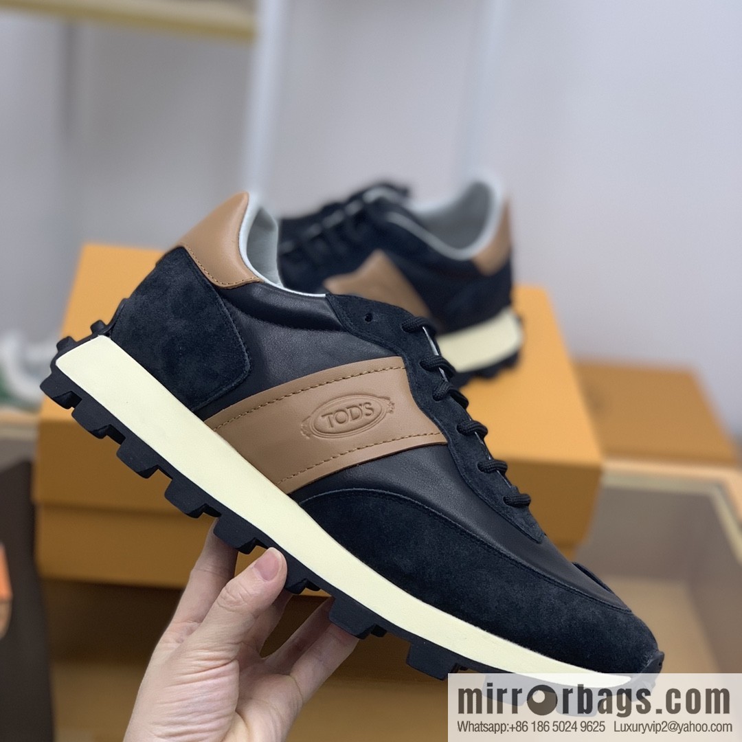TODS todd leather (fabric) made of nylon cloth new men's 25K sneakers