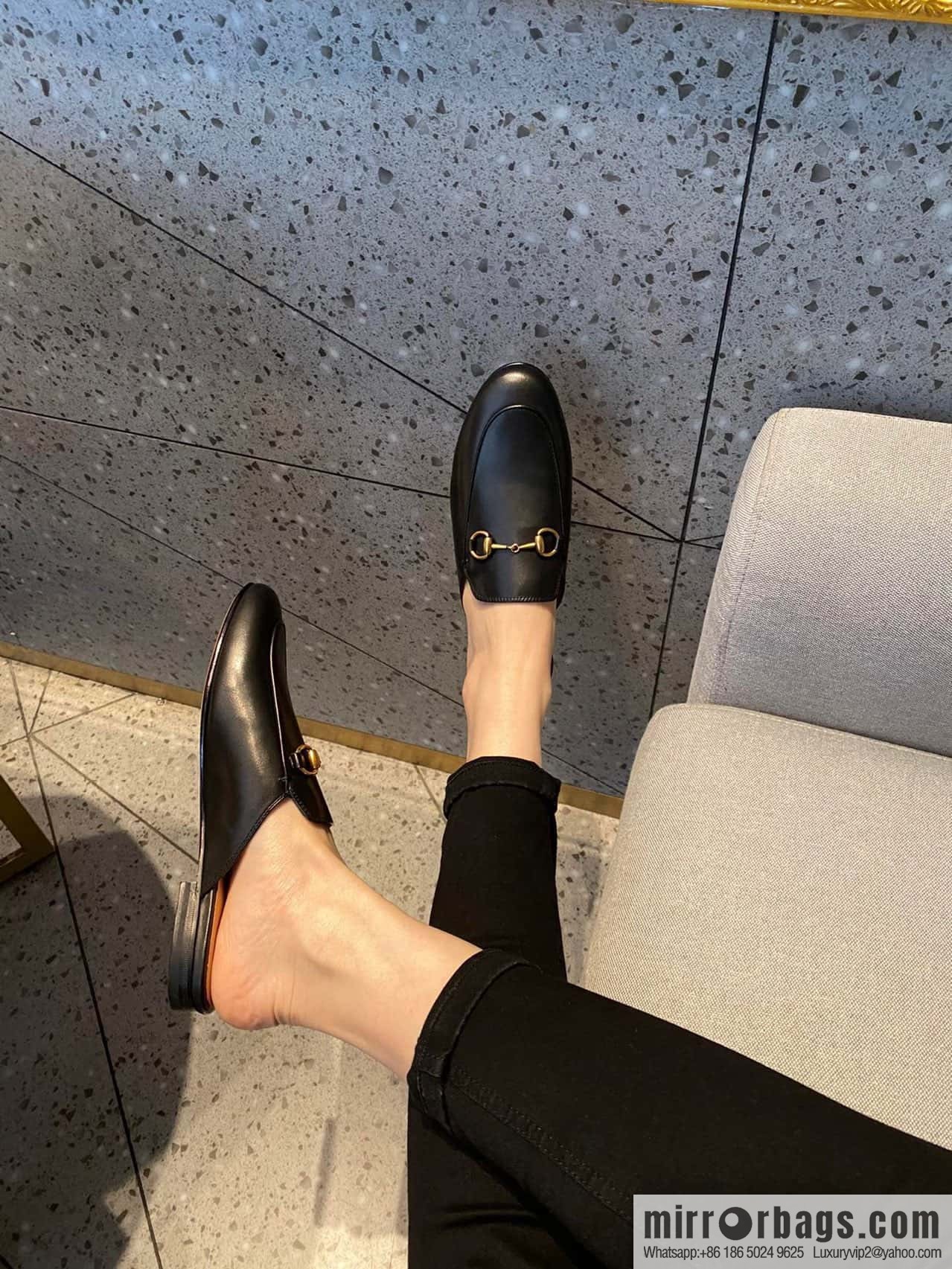 GUCCI horse buckle muller shoes half tray shoes