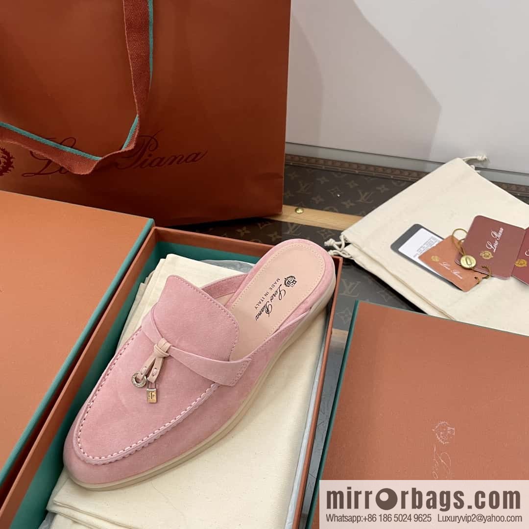 𝐋𝐨𝐫𝐨 𝐏𝐢𝐚𝐧𝐚|| one-pedal Muller half shoes, pink water color