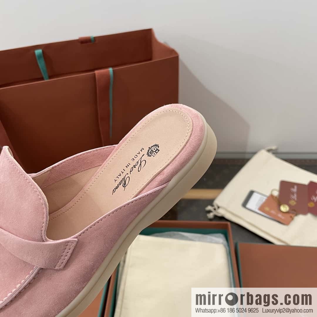 𝐋𝐨𝐫𝐨 𝐏𝐢𝐚𝐧𝐚|| one-pedal Muller half shoes, pink water color