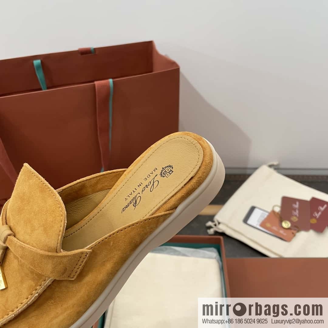 𝐋𝐨𝐫𝐨 𝐏𝐢𝐚𝐧𝐚|| Mueller half shoes, golden brown