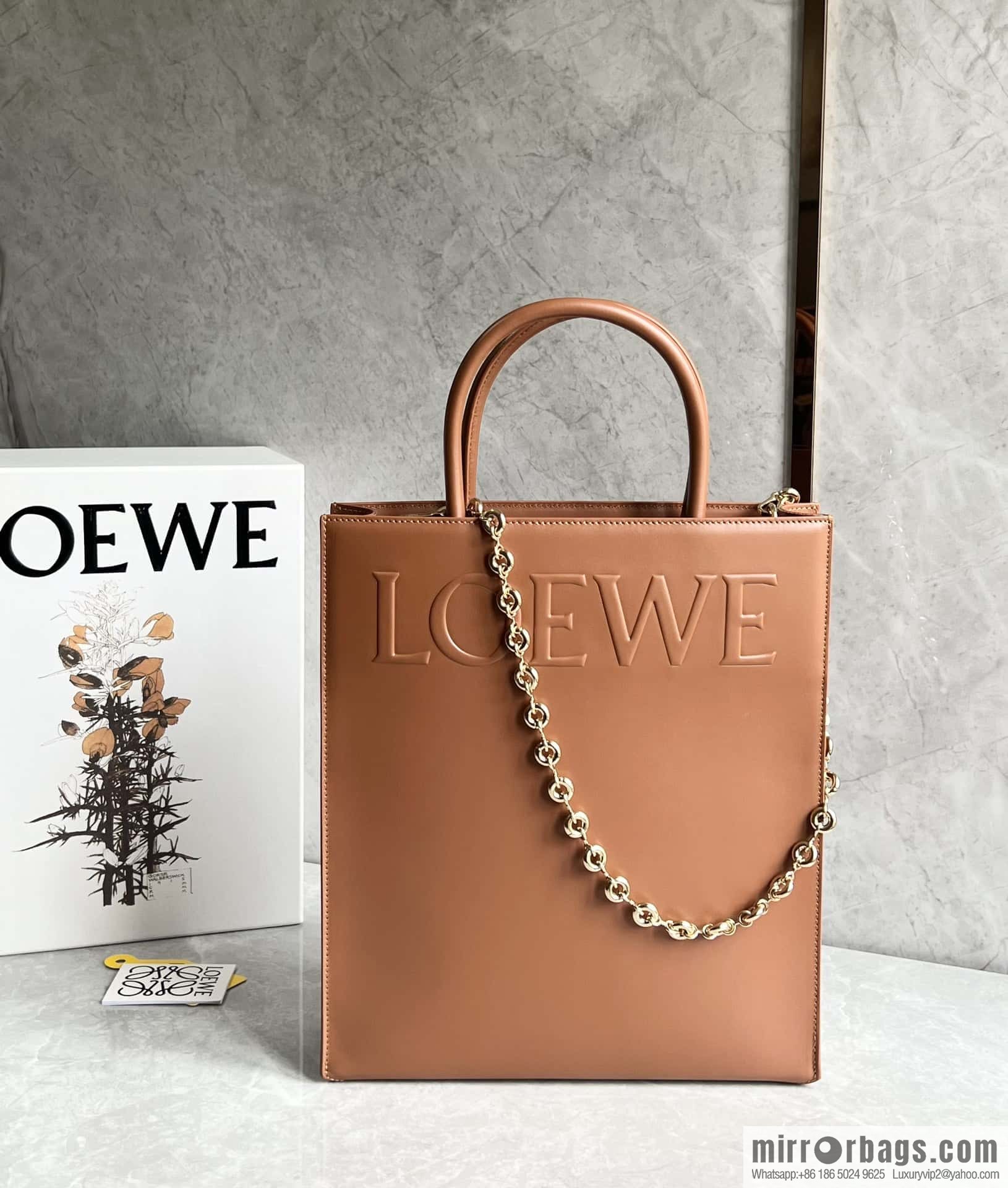 LOEWE latest show A4 tote music bag tote bag 0690 brown